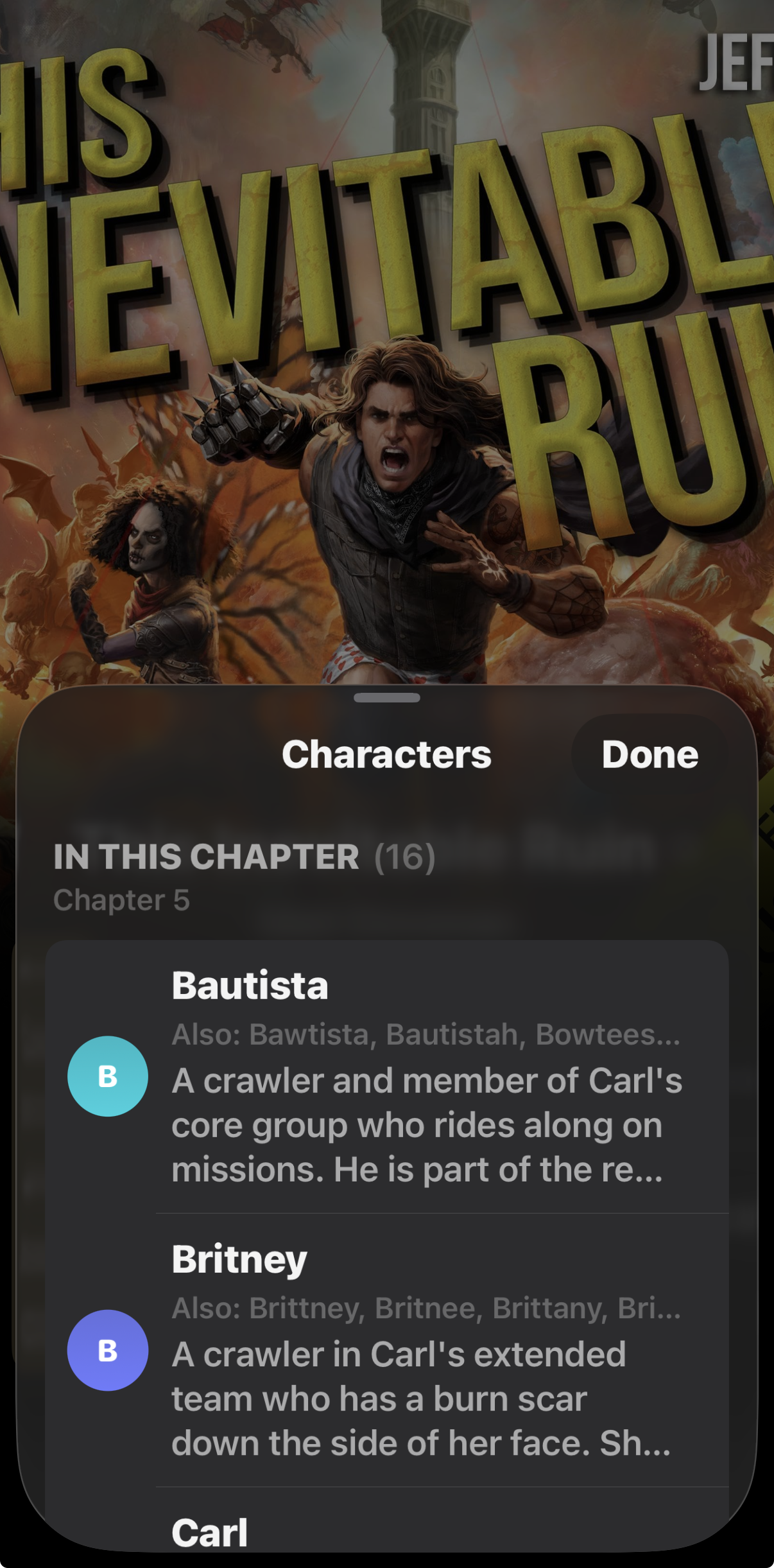 Bloox character cast list with spoiler-free descriptions of each character in the audiobook