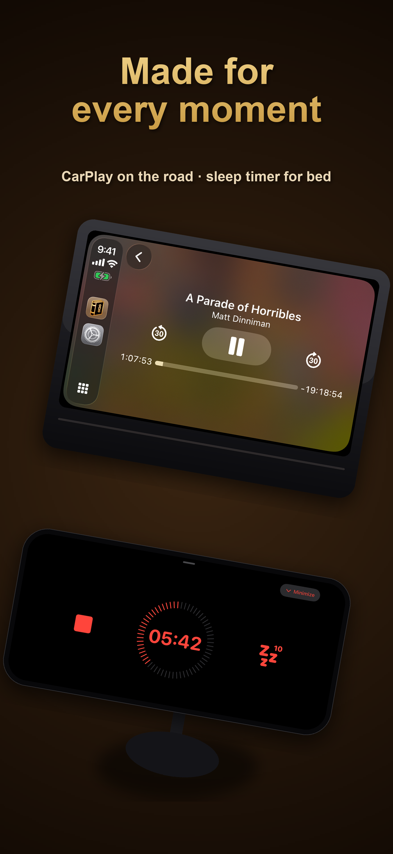 Now Playing with live transcription and character highlighting