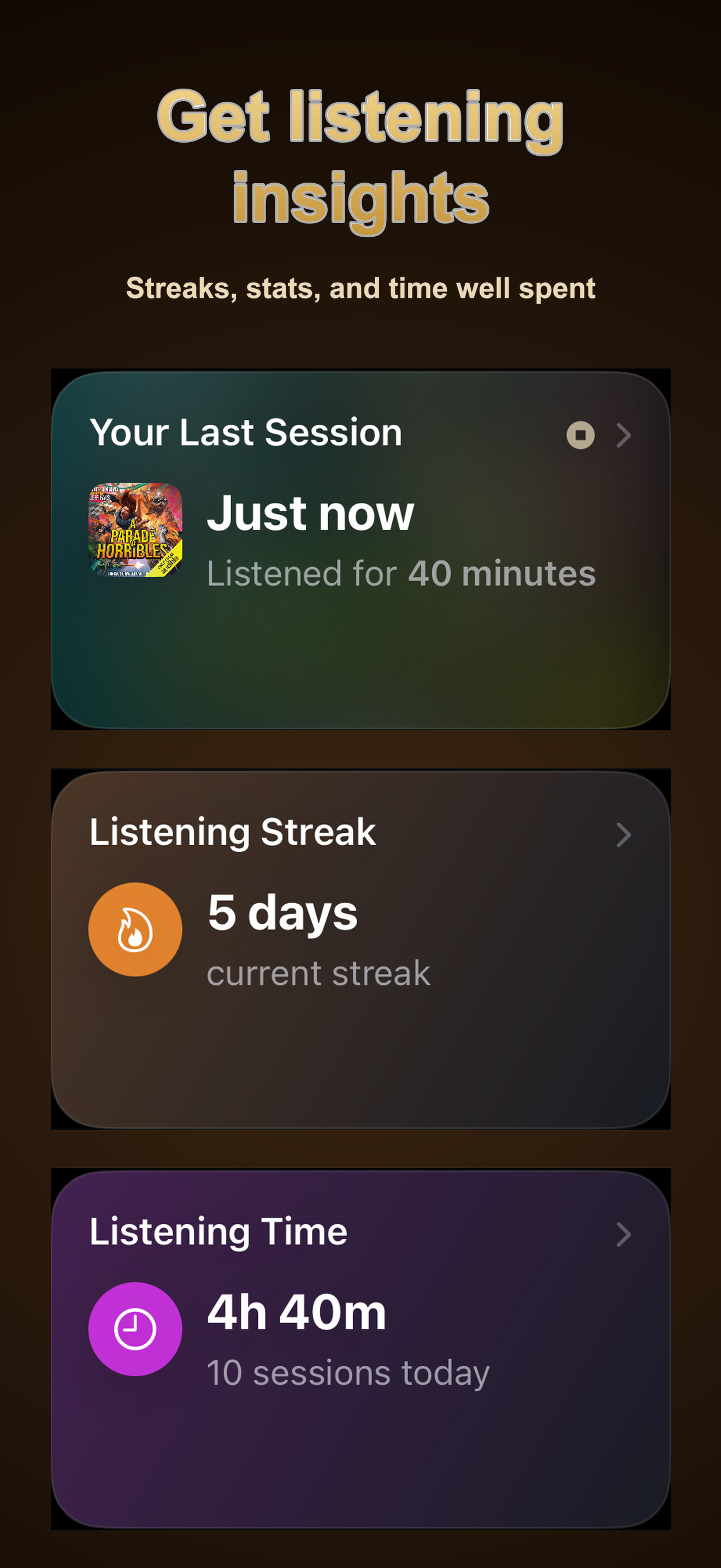 Listening insights and statistics