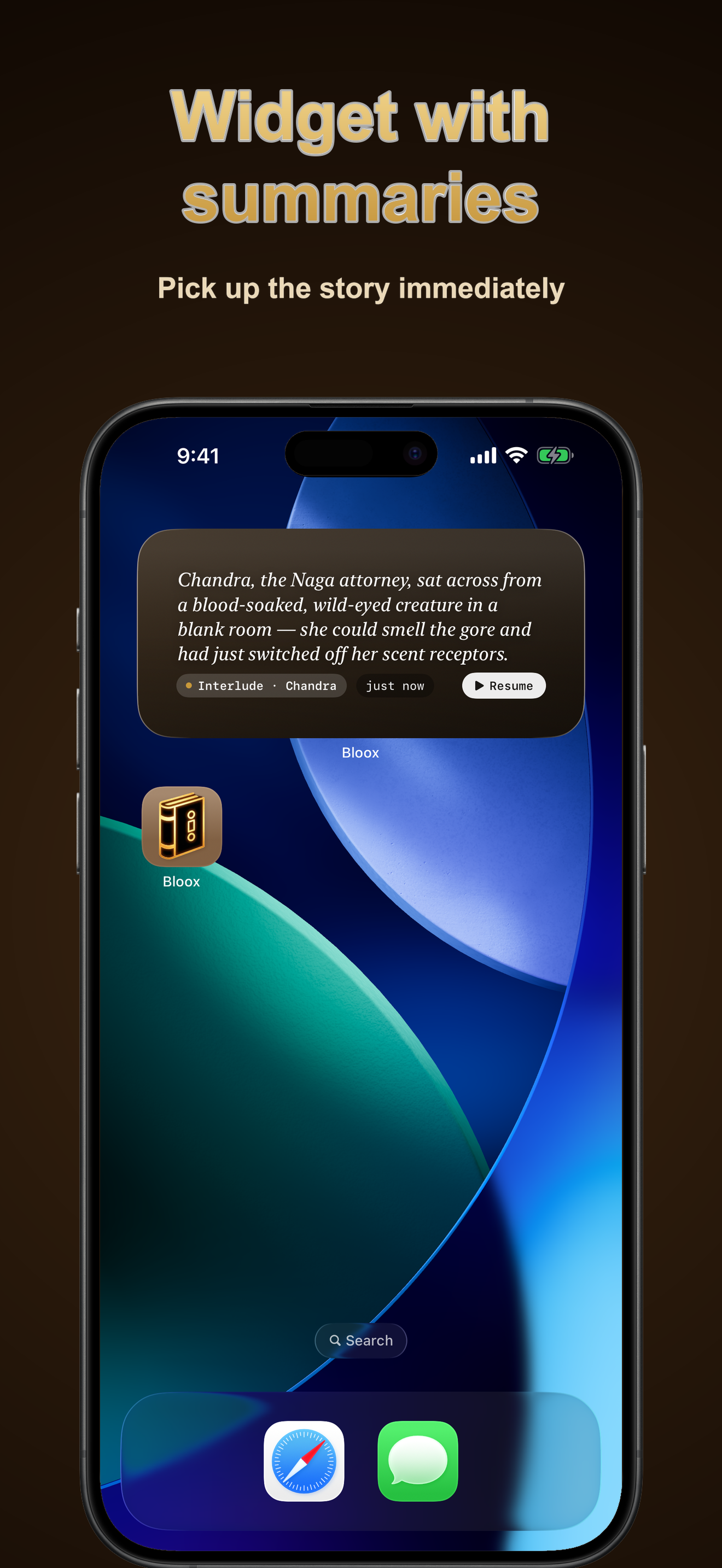 Home screen resume-playback widget